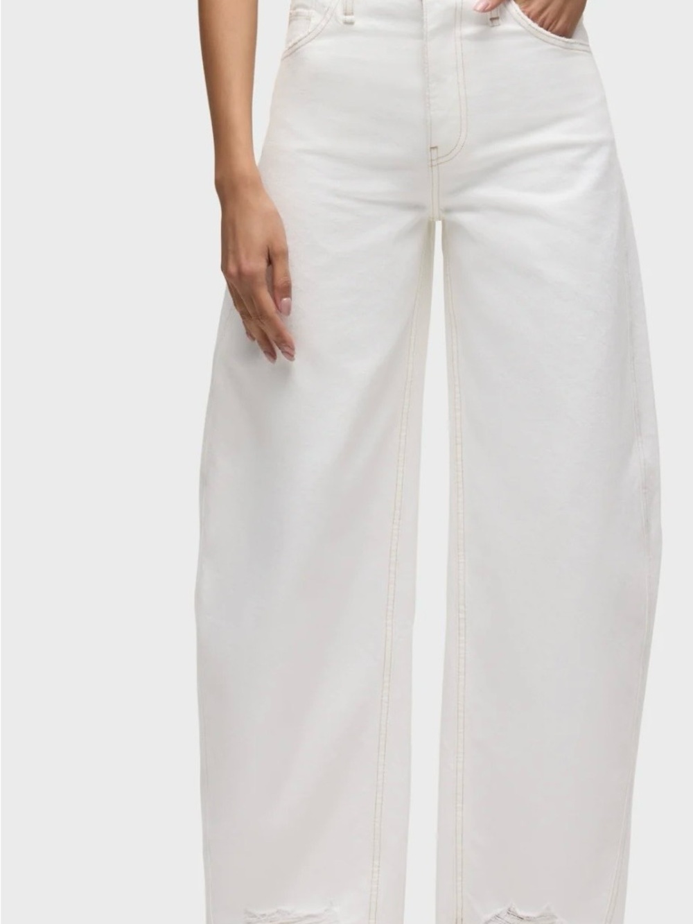 Hudson Bailey Jeans Wide-Leg High-Rise Pants in White - Picture 3 of 3